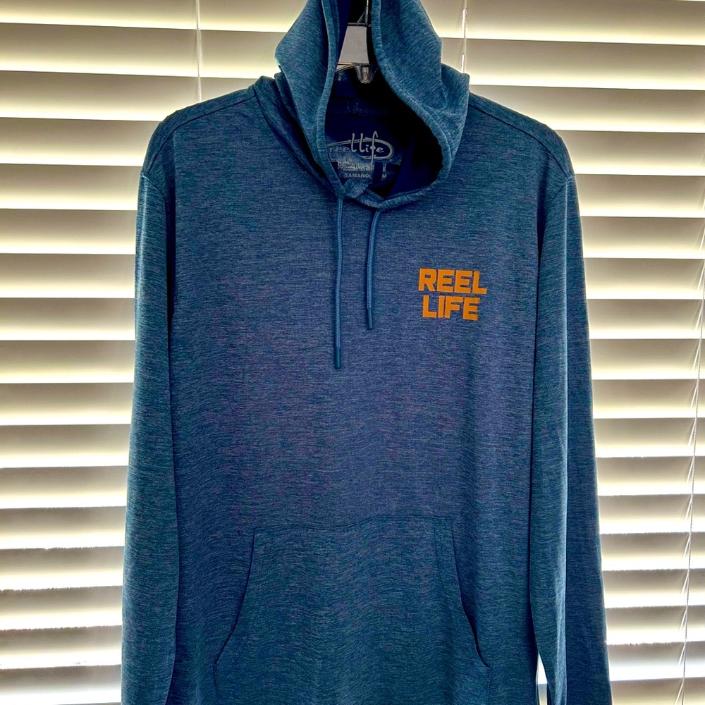 Men’s Reel life gear. Coastal sweatshirt with Hoodie. NWOT